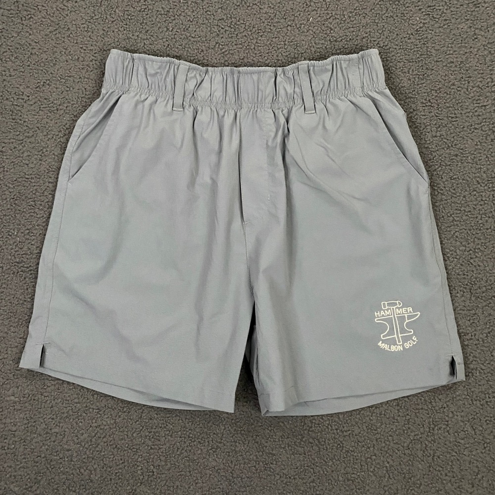 Malbon Golf Hammer Shorts Mens Small Blue Athletic Elastic Waist Logo